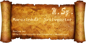 Marczinkó Szilveszter névjegykártya